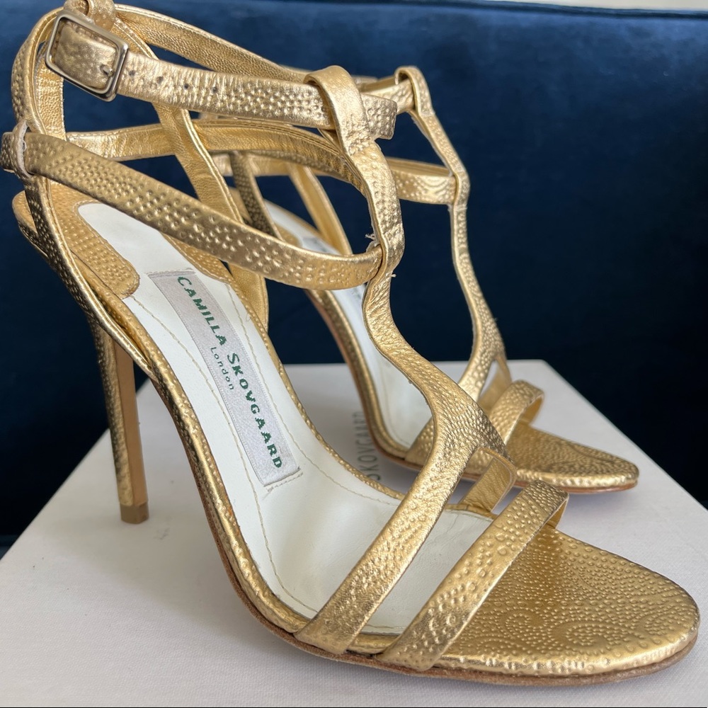 Camilla Skovgaard Gold Sandal in Excellent Condition